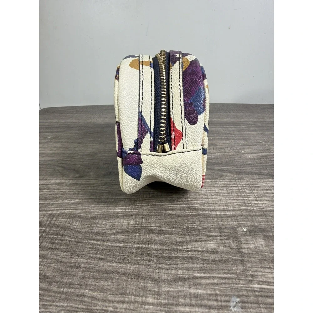 TORY BURCH Floral Oval Makeup Cosmetics Bag Pouch Case 6x4x3.5